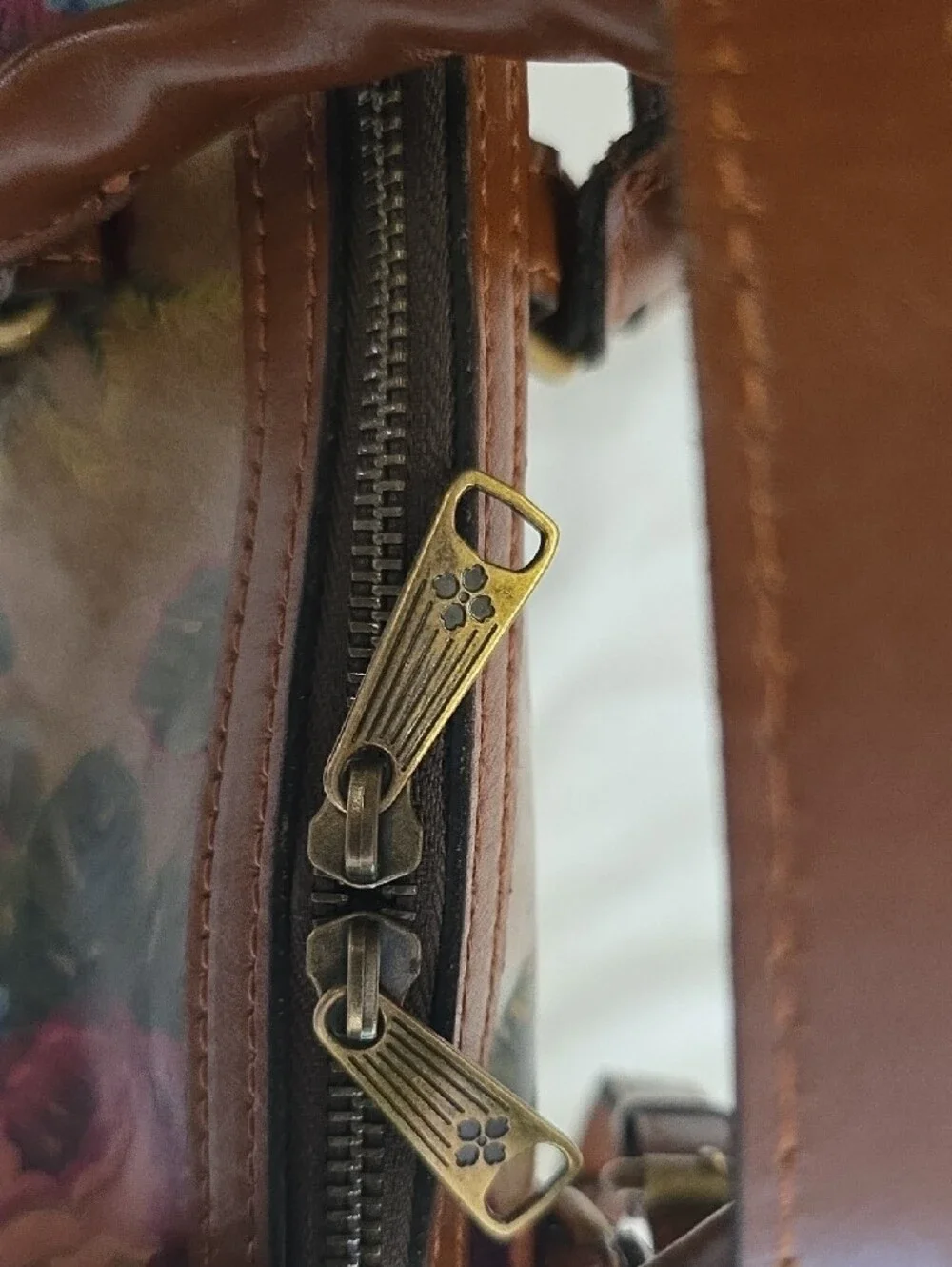 Patricia Nash Vintage Victorian Garden Leather Satchel Crossbody Bag